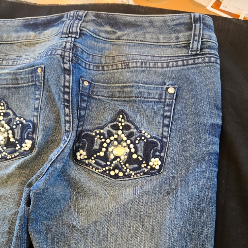 White House Black Market Embellished Blue Women's Jeans